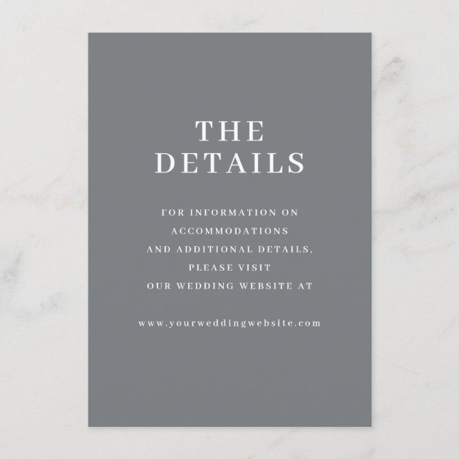 Sophisticated Grey Typographic Enclosure Card (Front)