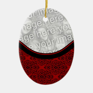 Sophisticated Holiday Damask Oval Ornament