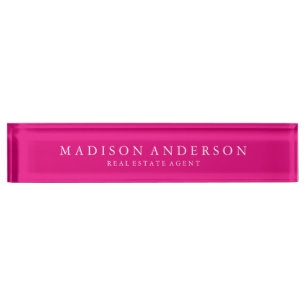 Sophisticated in Hot Pink   Desk Name Plate