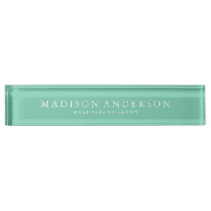 Sophisticated in Seafoam   Desk Name Plate