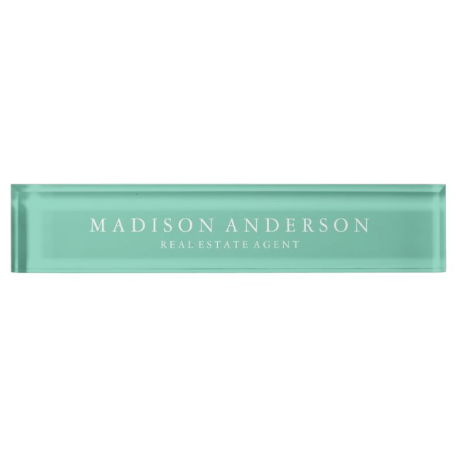 Sophisticated in Seafoam | Desk Name Plate (Front)