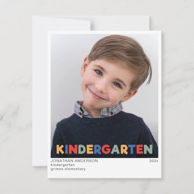 Sophisticated Kindergarten Graduation Announcement (Front)