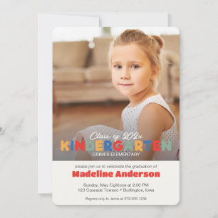 Sophisticated Kindergarten Graduation Invitation
