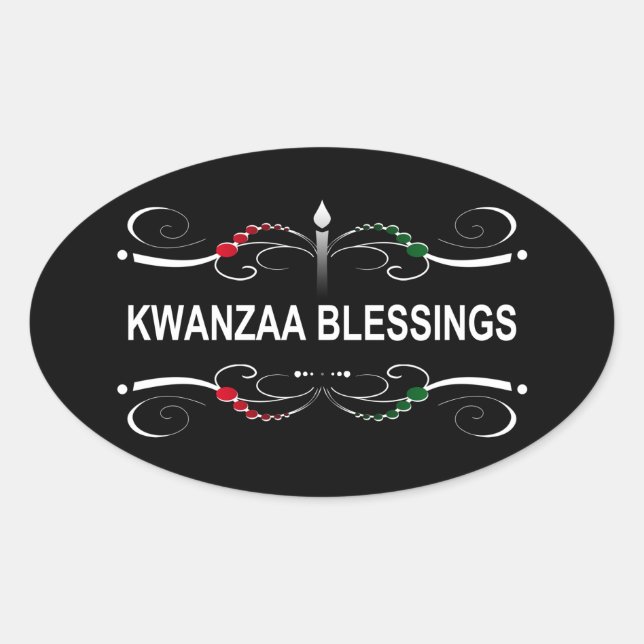 sophisticated kwanzaa blessings oval sticker (Front)