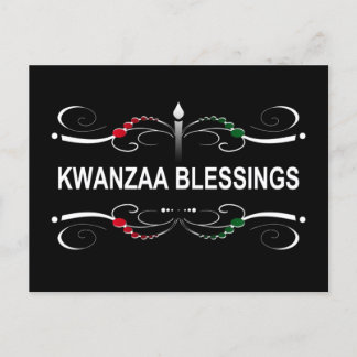 sophisticated kwanzaa blessings postcard
