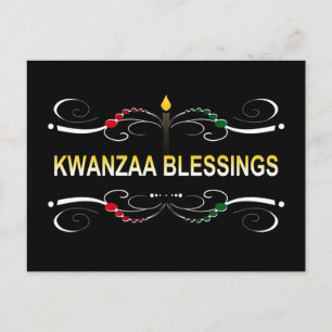sophisticated kwanzaa blessings postcard