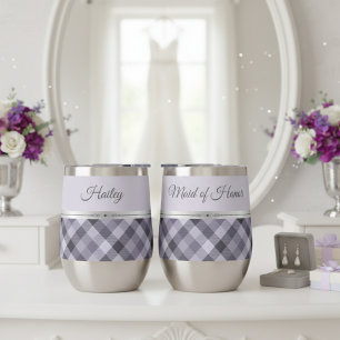 Sophisticated Lavender Plaid Maid of Honour