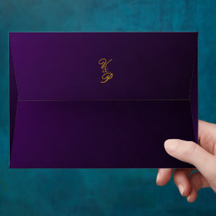 Sophisticated Luminous Violets Purple Wedding Envelope