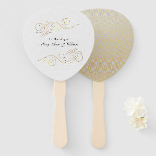 Sophisticated Luxurious 2 Wedding Program Hand Fan