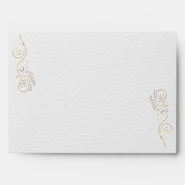 Sophisticated Luxurious Gold Flourish Wedding Envelope (Front)