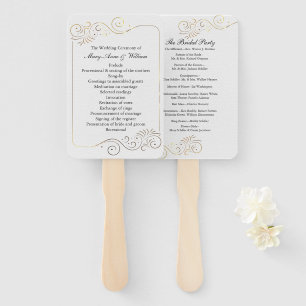 Sophisticated Luxurious Wedding Program Hand Fan