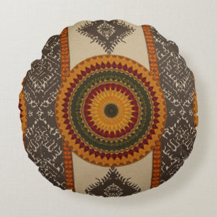 Sophisticated Luxury African Caribbean Asian Towel Round Cushion