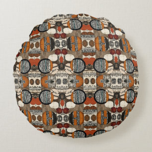 Sophisticated Luxury African Caribbean Round Cushion