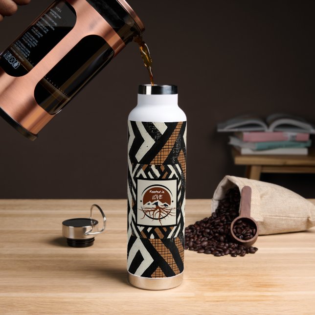 Sophisticated Luxury African Caribbean Water Bottle (Coffee (Rotated))