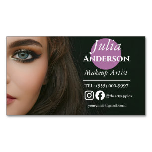 Sophisticated Makeup Artist MUA photo Magnetic Business Card