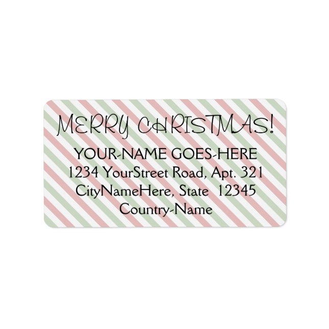 Sophisticated "MERRY CHRISTMAS!" Address Label (Front)