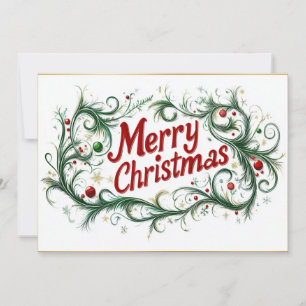 Sophisticated Merry Christmas Script Holiday Card