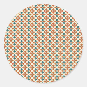 Sophisticated Mid-Century Modern Atomic Starburst Classic Round Sticker