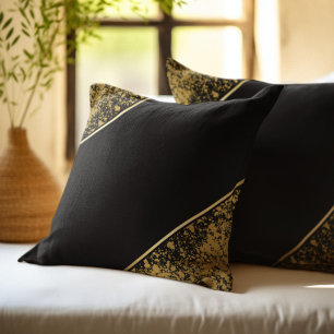 Sophisticated Minimalist Black and Gold Cushion