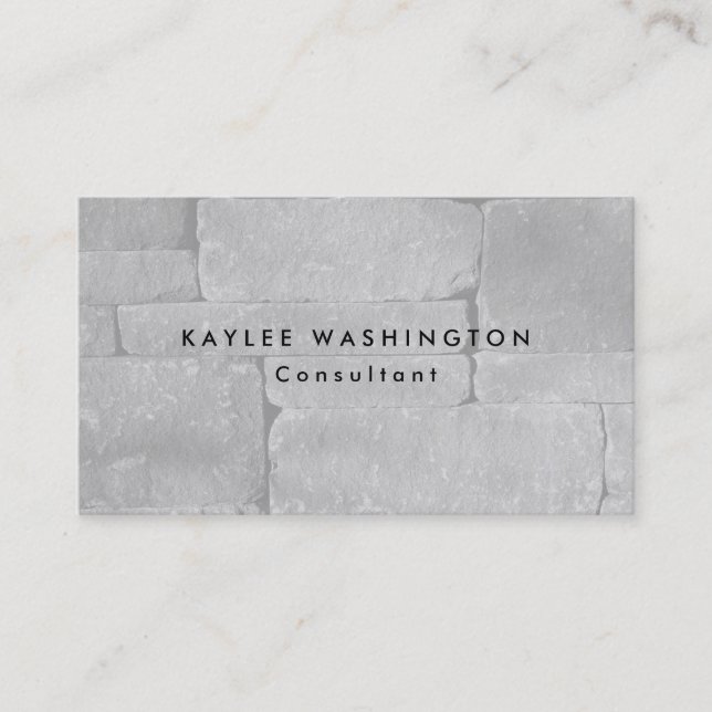 Sophisticated Minimalist Grey Wall Professional Business Card (Front)