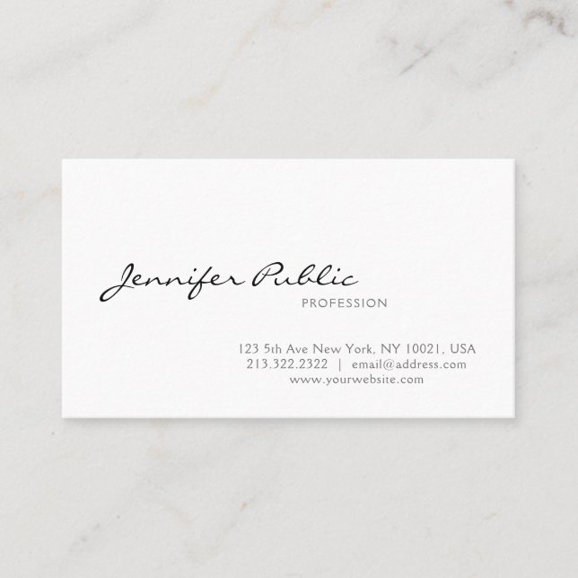 Sophisticated Minimalist Trendy Chic Smooth Plain Business Card (Front)