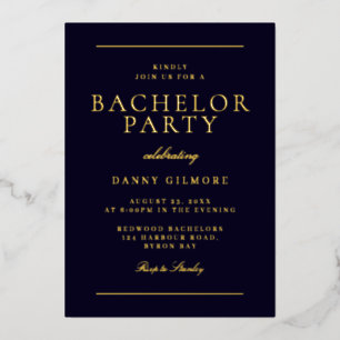 Sophisticated Modern Bachelor Party  Black & Gold 