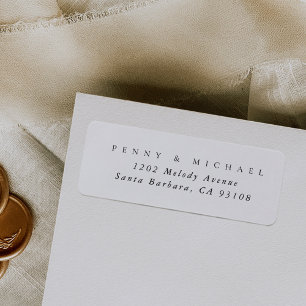 Sophisticated Modern Black on White Return Address