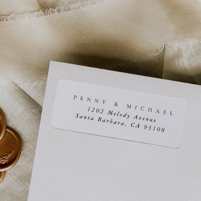 Sophisticated Modern Black on White Return Address (Black and white contemporary return address label.)