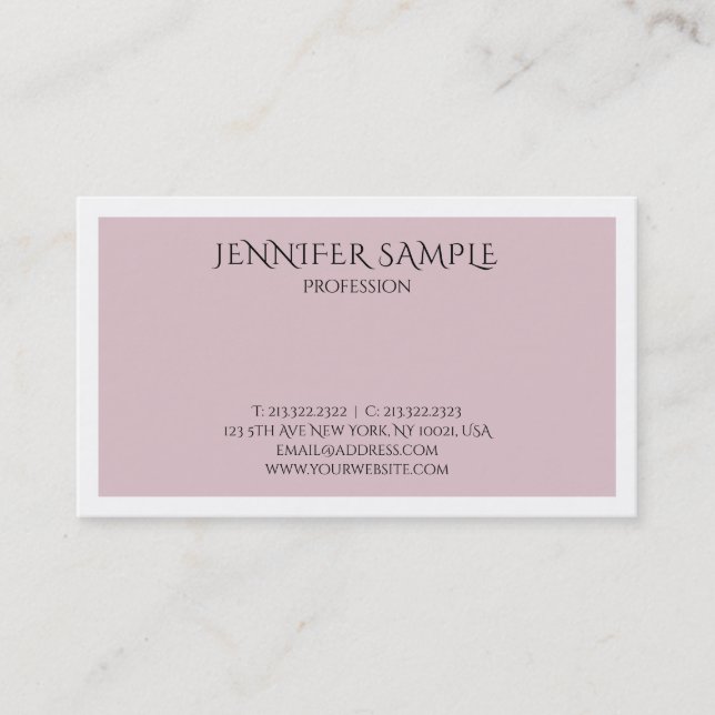 Sophisticated Modern Clean Design Trendy Plain Business Card (Front)