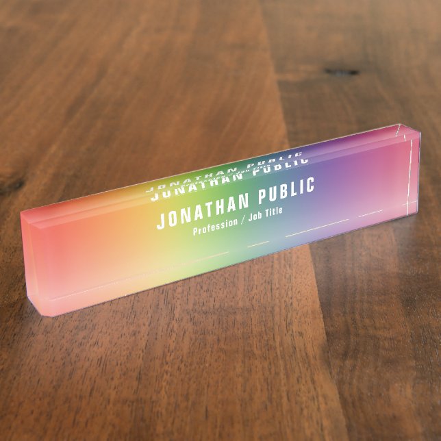 Sophisticated Modern Colourful Elegant Template Nameplate (Side)