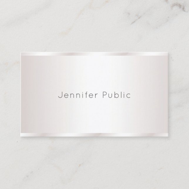 Sophisticated Modern Design Glamourous Plain Luxe Business Card (Front)