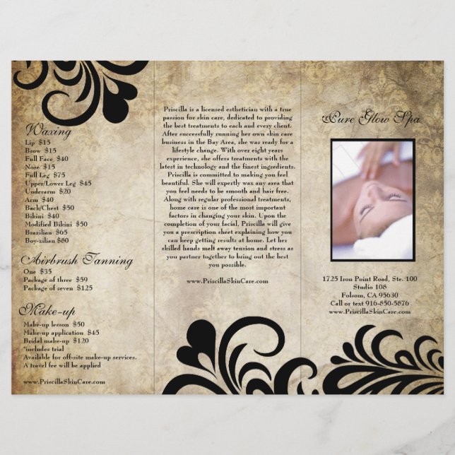 Sophisticated Modern Designer Salon Brochure (Front)