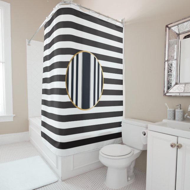 Sophisticated modern elegant  shower curtain (In Situ)