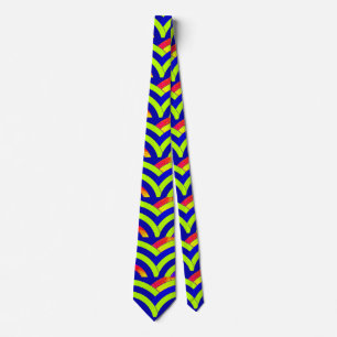 sophisticated modern green/blue  curved chevron tie