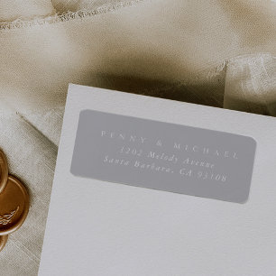 Sophisticated Modern Grey Return Address Label