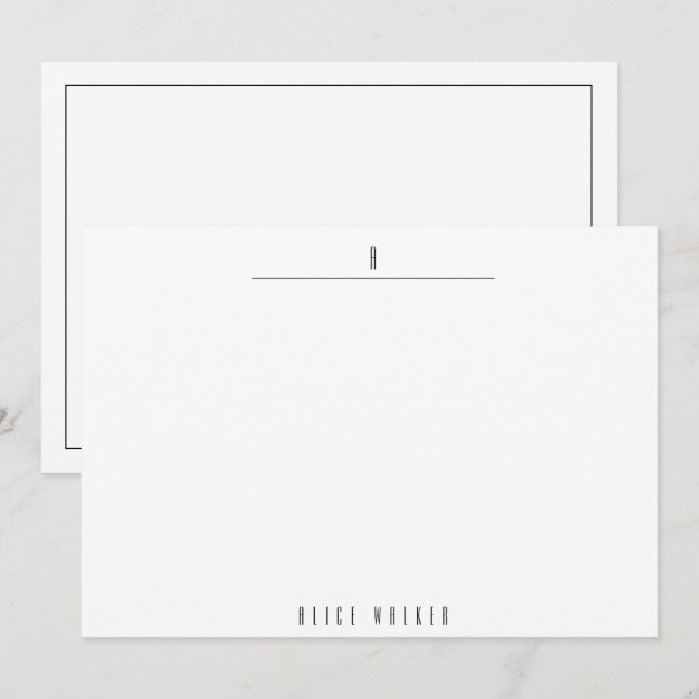 Sophisticated Modern Monogram Card (Front/Back)
