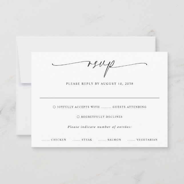 Sophisticated Modern RSVP Card for Your Wedding (Front)