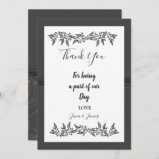 SOPHISTICATED MODERN thank you Invitation (Front/Back)