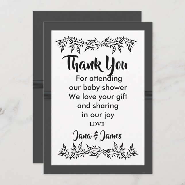 SOPHISTICATED MODERN  thank you Invitation (Front/Back)