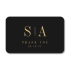 Sophisticated monogram black wedding favour