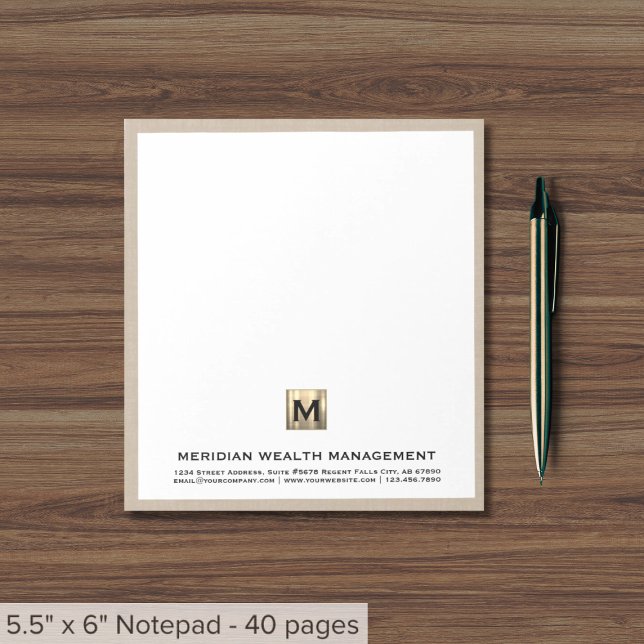 Sophisticated Monogram Financial Notepad (Creator Uploaded)