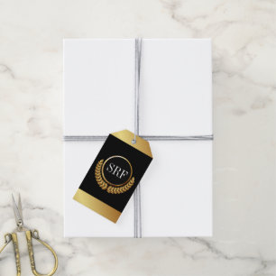 Sophisticated Monogram Gold Look Gift Tags