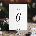 Sophisticated monogram minimalist wedding table number<br><div class="desc">Sophisticated black and white minimalist couples monogram design,  simple and elegant. Great for modern classic wedding,  and formal wedding.
See all the matching pieces in the collection.</div>
