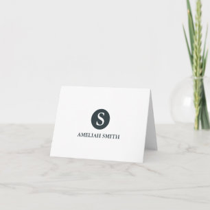 Sophisticated Monogram Personal-Business Notecards