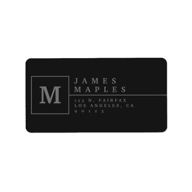 Sophisticated Monogram Return Address Label (Front)