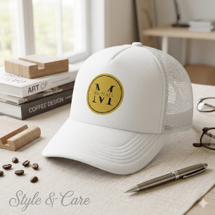 Sophisticated Monogram Stylish Trucker Cap