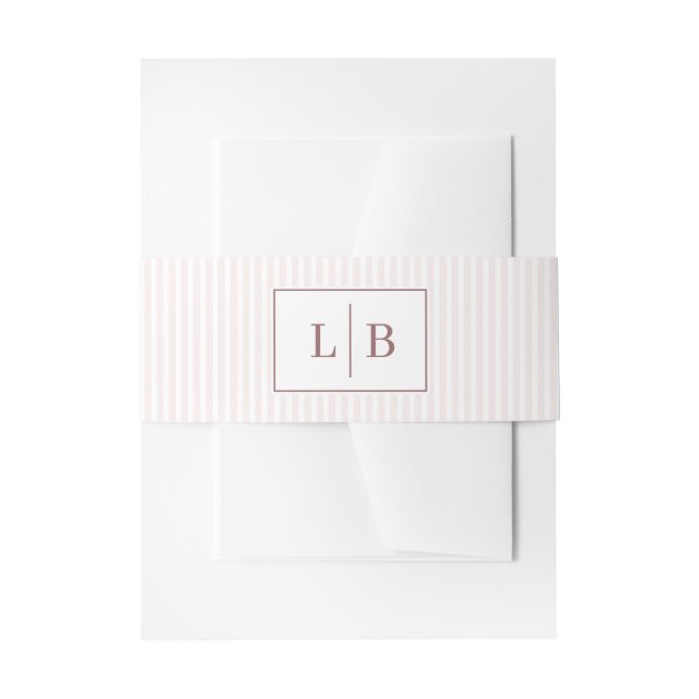 Sophisticated Muted Brown Initials Invitation Belly Band (Front Example)