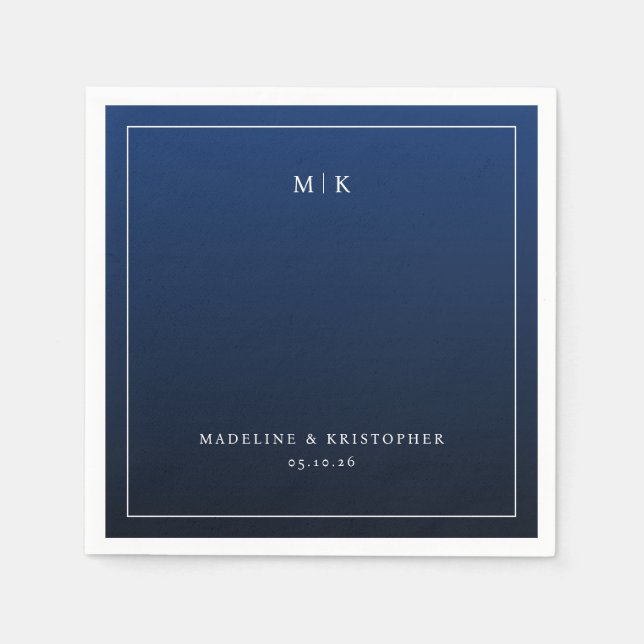 Sophisticated Navy Blue Minimalist Napkin (Front)