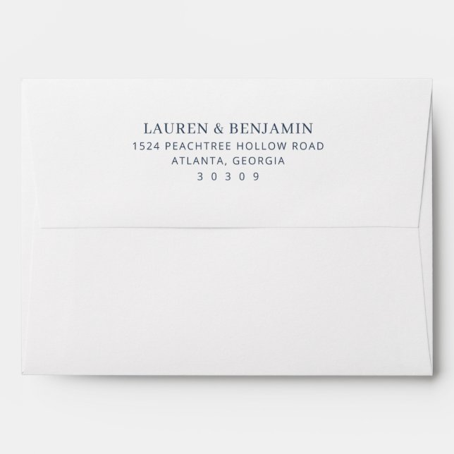Sophisticated Navy Minimalist Envelope (Back (Top Flap))