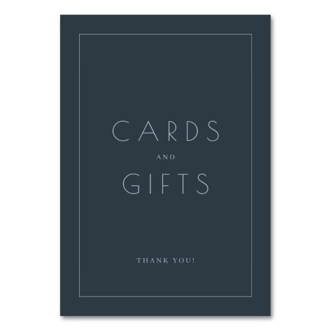 Sophisticated Navy Minimalist Gratitude Card (Front)